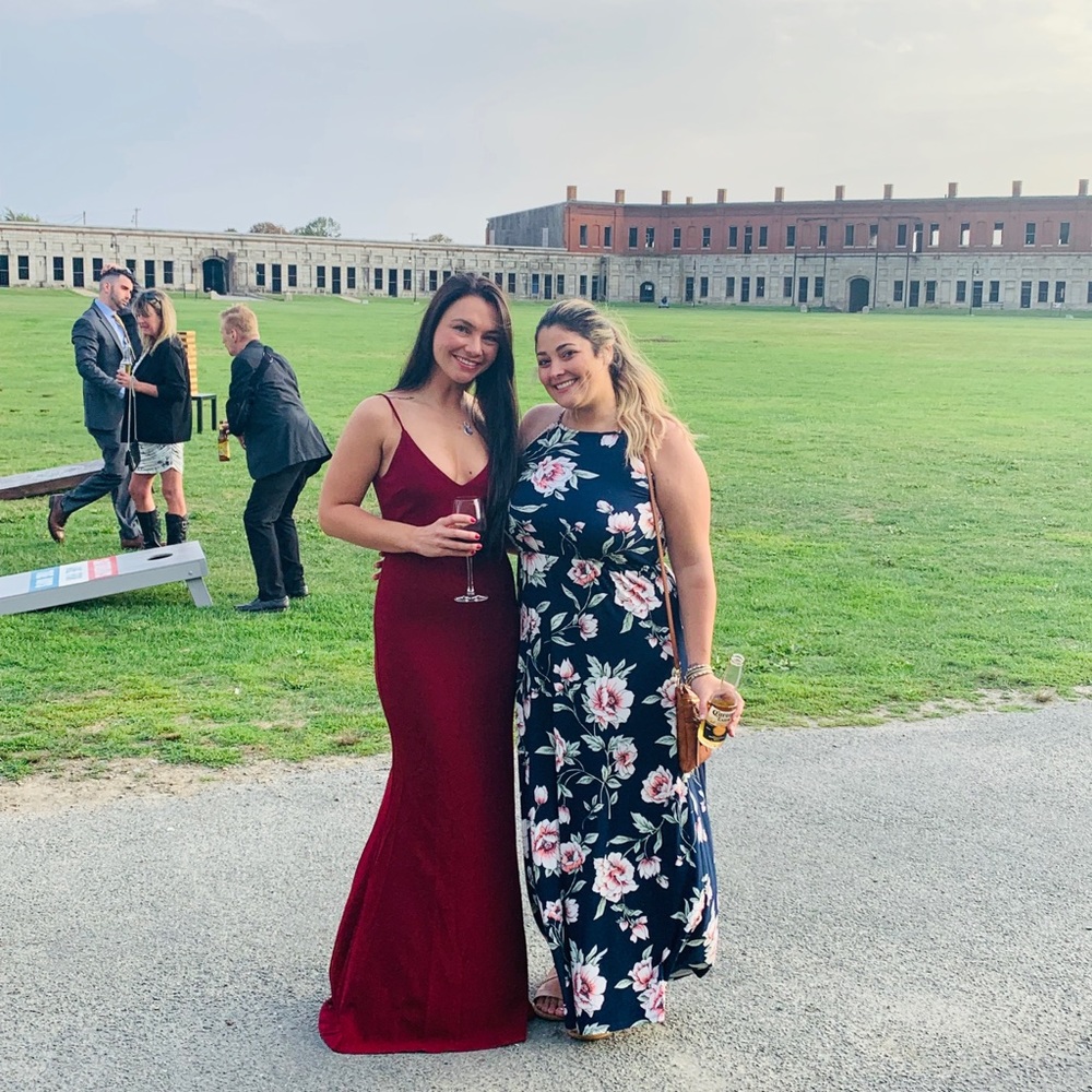 Red maxi dress